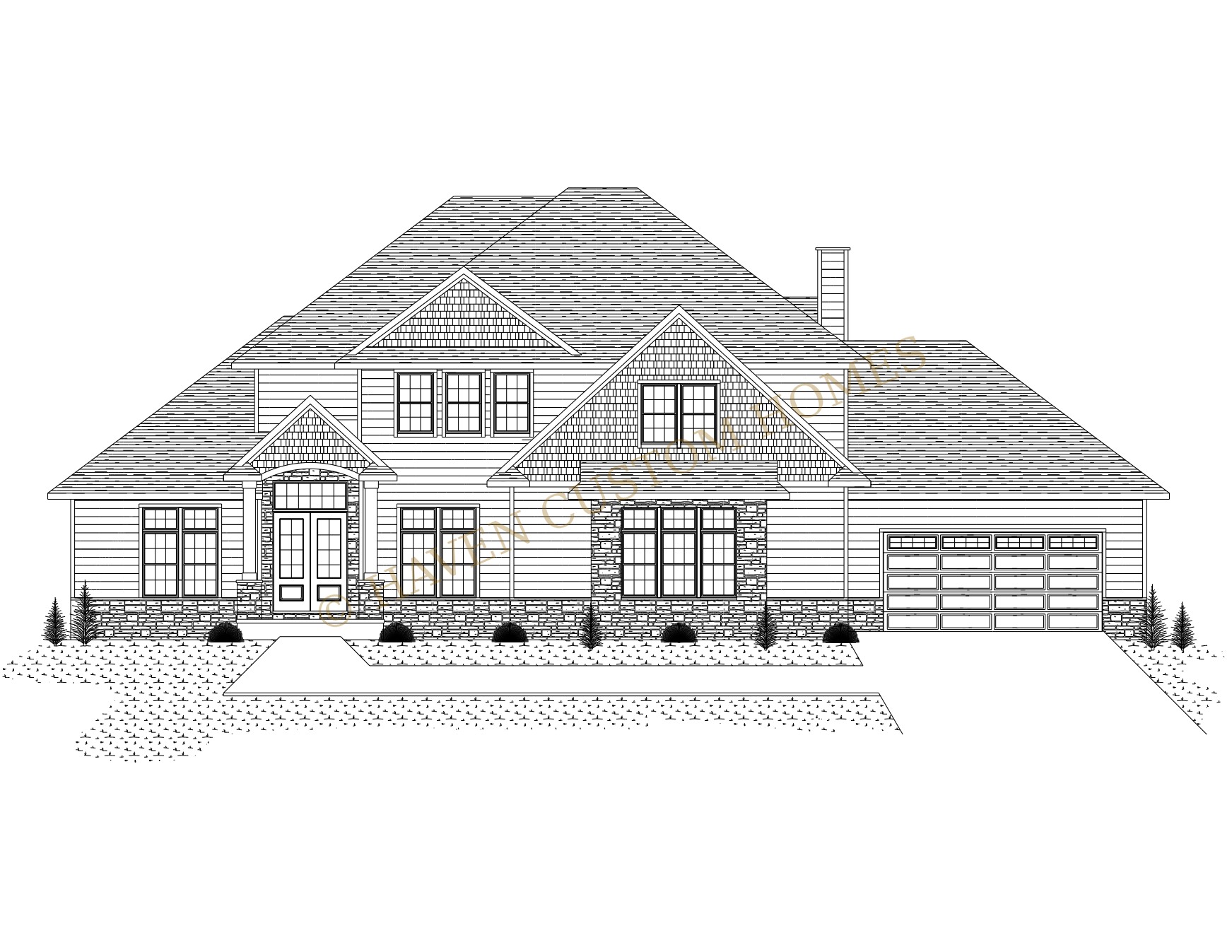 Brookstone architectural plan sheet 1 with Haven copyright watermark