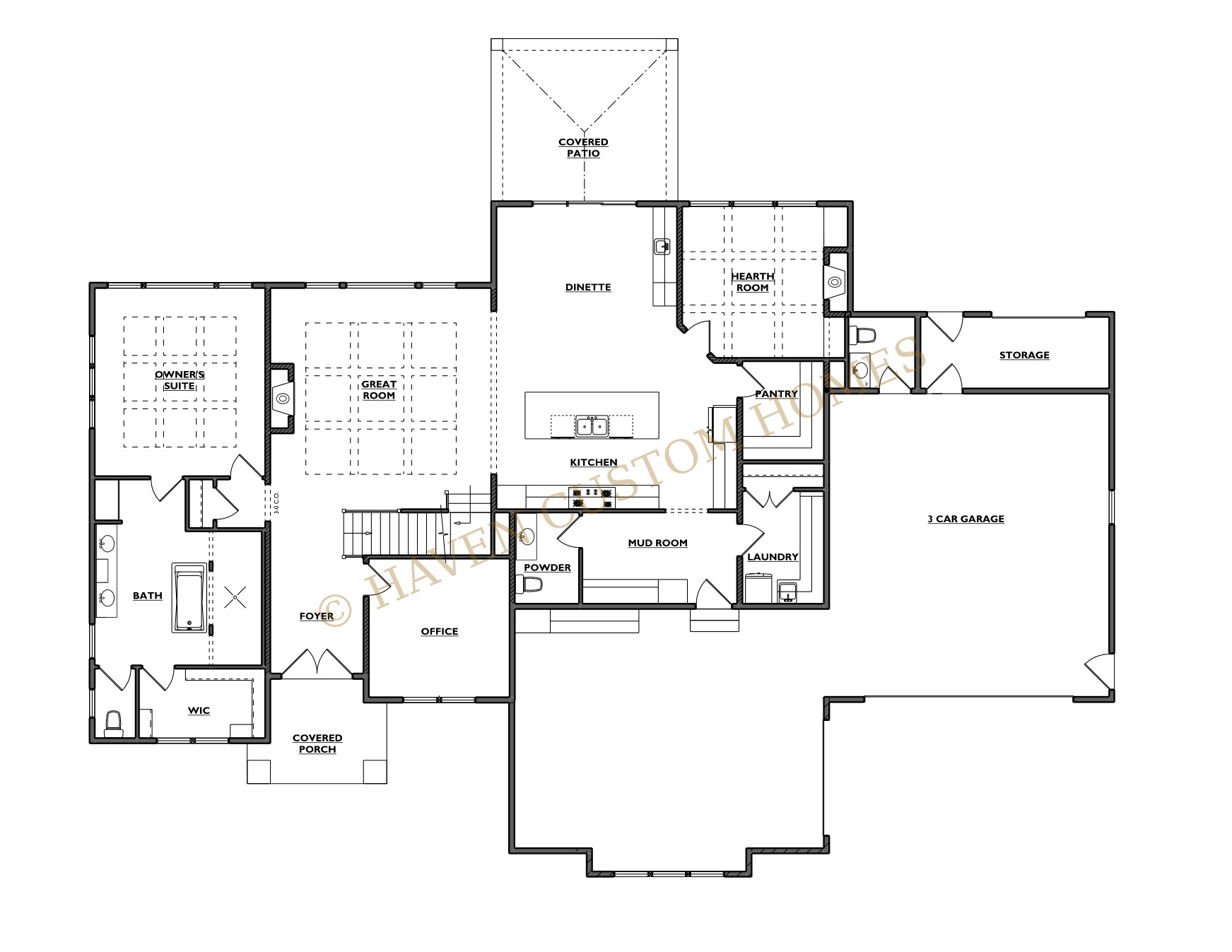 Brookstone architectural plan sheet 2 with Haven copyright watermark