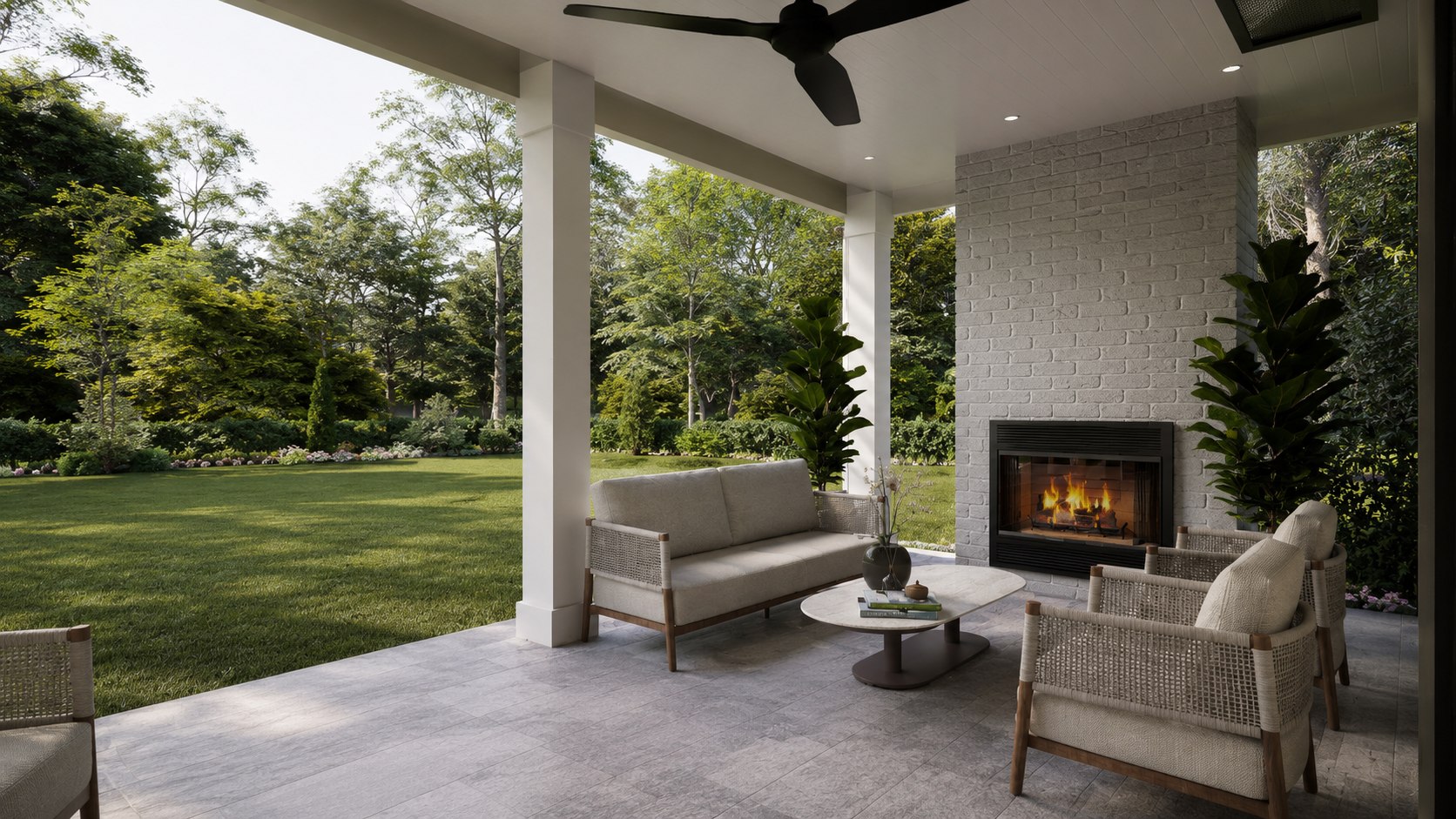 The Grandview Estate proposed patio architectural rendering