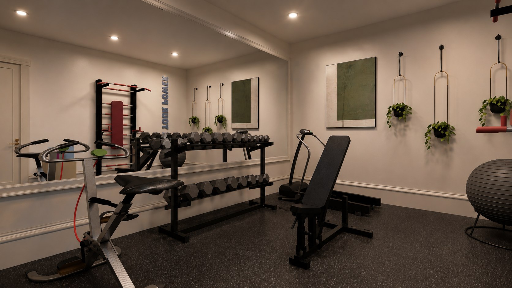 The Grandview Estate proposed workout room architectural rendering